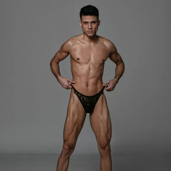 Lace Thong Black