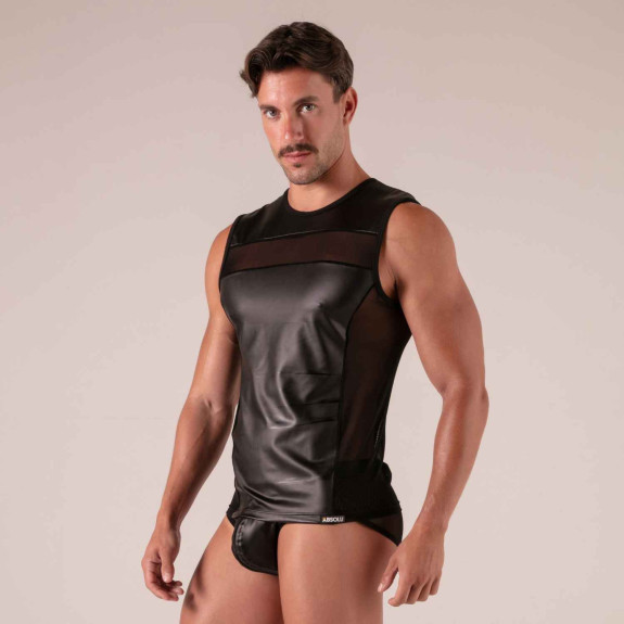 Débardeur Faux Cuir Homme – Débardeur Rebel Sexy & Ajusté | Absolu Male 2