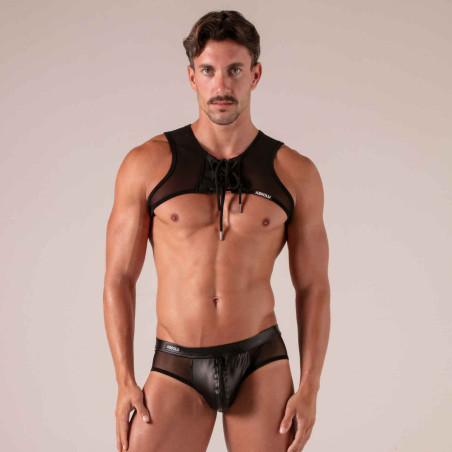 Harnais Résille Homme - Harnais Rebel Sexy Cuir & Lacets | Absolu Male