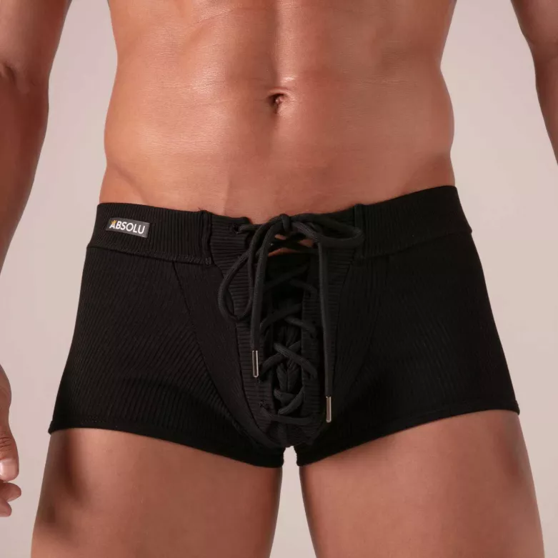 Boxer A Lacet Homme - Boxer Lacé En Coton Côtelé Sexy | Absolu Male