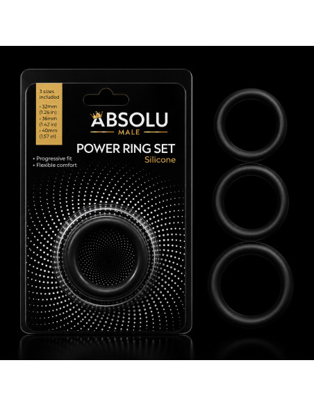 Set of 3 Cock Rings - Men's Accessories & Eroticwear | Absolu Male